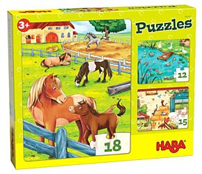 HABA Puzzel Boerderijdieren (12, 15 ,18 stukken)