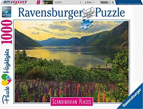 Puzzel Scandinavische plaatsen: Fjord in Noorwegen